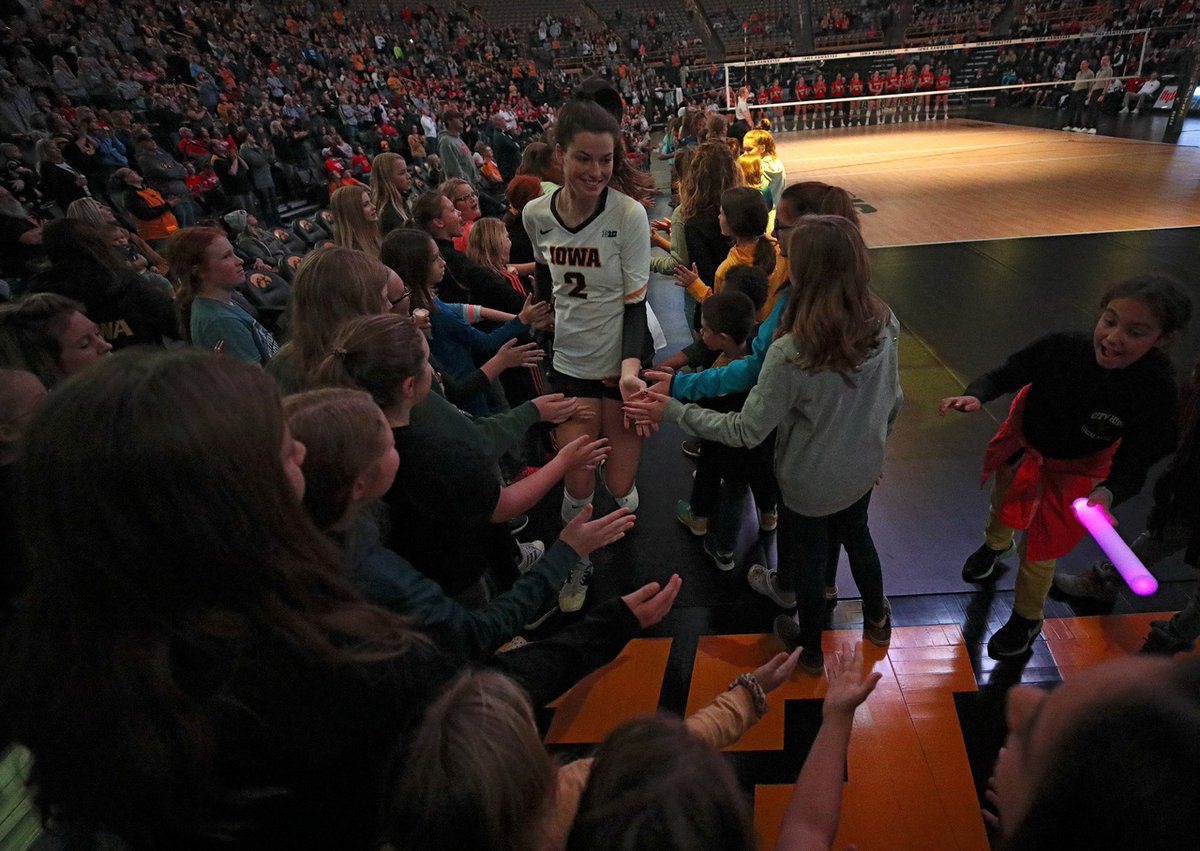 IowaVolleyball's tweet photo. Thank you for the nomination @OhioStateWVB !

1. The Badge ⚫️
2. The Stadium 🏟️ 
3. The Players 🏐 
4. The Supporters 💛 

We challenge @MichStVB @CycloneVB and @NUVball https://t.co/NXjV6LmOHh