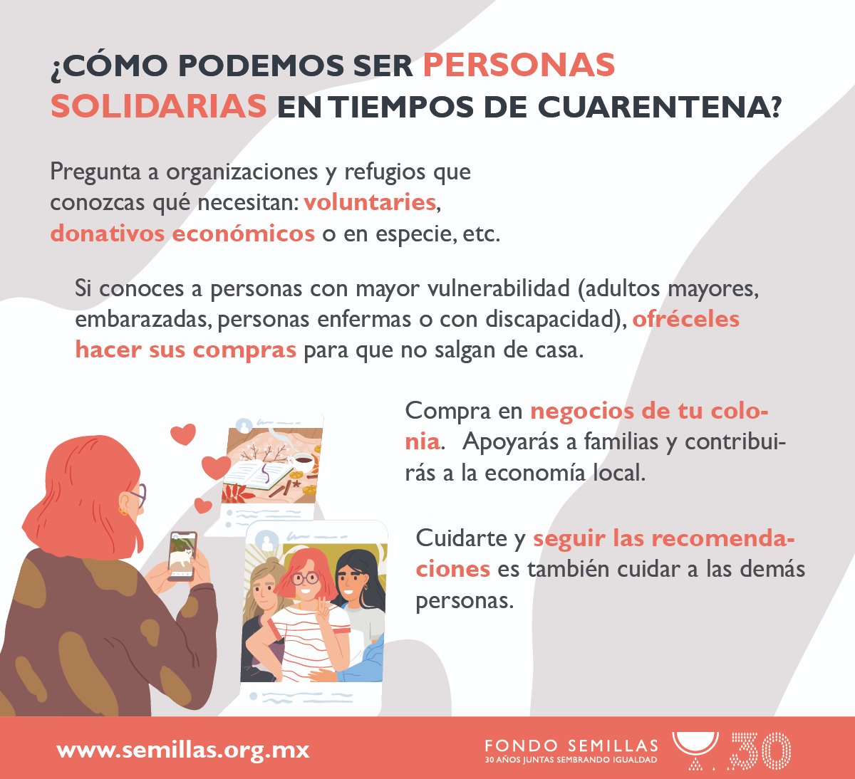 FondoSemillas's tweet photo. Son momentos d pensar y actuar en colectivo. La #contingencia afecta la economía del país. En Mx 60% d las personas económicamente activas se desempeñan en la informalidad. Aquí algunas sugerencias de cómo unirnos a una #EconomíaSolidaria ante el #COVID2019mx.
#NosotrasCovid19mx https://t.co/bAWaHYyyyE