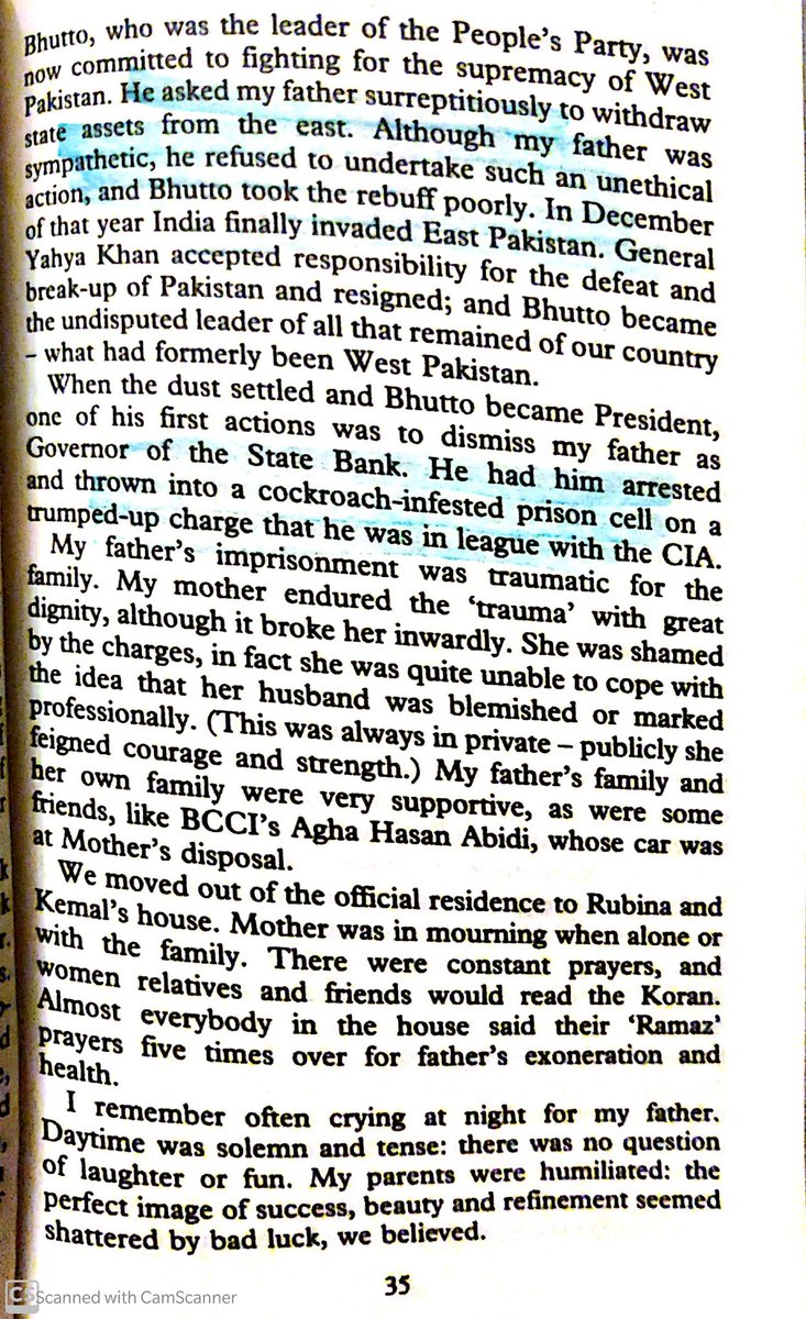 In 1971,whn Pak was at the brink of war, ZAB asked Governor SBP to withdraw state assets frm East PakGov SBP refused, ZAB took the rebuff poorlyAfter ZAB became president one of his 1st actions was to dismiss Gov SBP, threw him in prison&accused him in a league with the CIA.