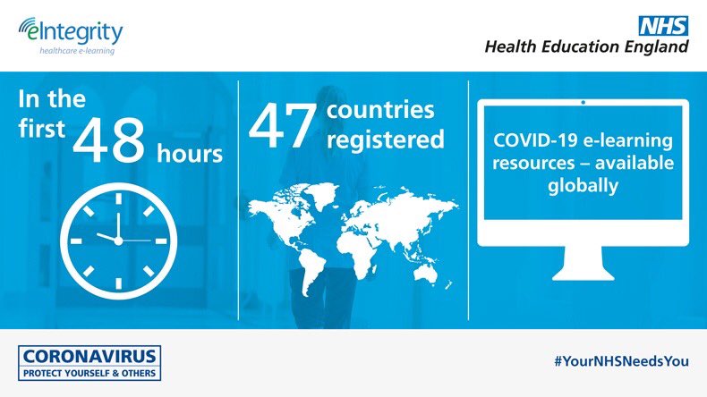 47 countries in 48 hours! Our package of online resources to help fight the COVID-19 pandemic was made available globally via <a href="/eIntegrity_/">eIntegrity Healthcare elearning</a> and the response has been fantastic -  eintegrity.org #COVID19