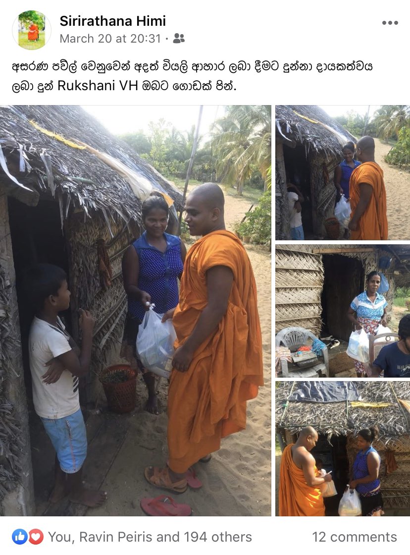 rukshani4444's tweet photo. With the blessings of our venerable Mahasangarathnaya, we have been doing since the 20th of March and We will help as much as possible until this pandemic time is over. everyone be safe… #TogetherWeCan @thiri66 https://t.co/EK7TJ7QHHD