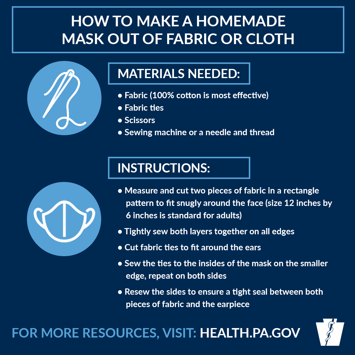 Handy with a needle? Follow the instructions below from  @PAHealthDept or a simple pattern you can find online