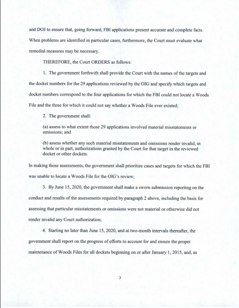 United States Foreign Intelligence Surveillance CourtIN RE ACCURACY CONCERNS REGARDING FBI MATTERS SUBMITTED TO THE FISC APRIL 3 2020James E Boasberg Judge https://www.fisc.uscourts.gov/sites/default/files/Misc%2019%2002%20Order%20PJ%20JEB%20200403.pdf