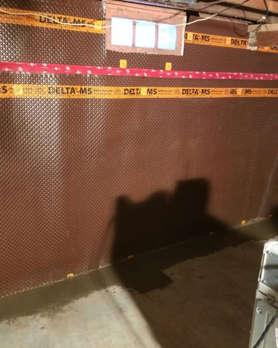 ContractingJack's tweet photo. Checking in on our latest Brantford project, that not so glamorous but completely important process of waterproofing the basement is done. 

#renovation #basement #waterproofing #BRRR #generalContractor #Brantford #Ontario #BlackJack https://t.co/112JzNhy7y