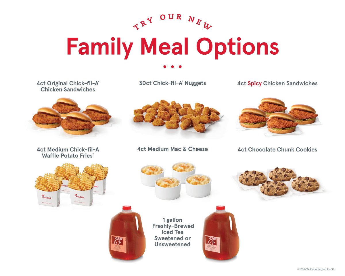 We are here to help family meals together easier! Visit our drive thru or place a mobile order on the Chick-fil-A App.📱+🚗=😍
