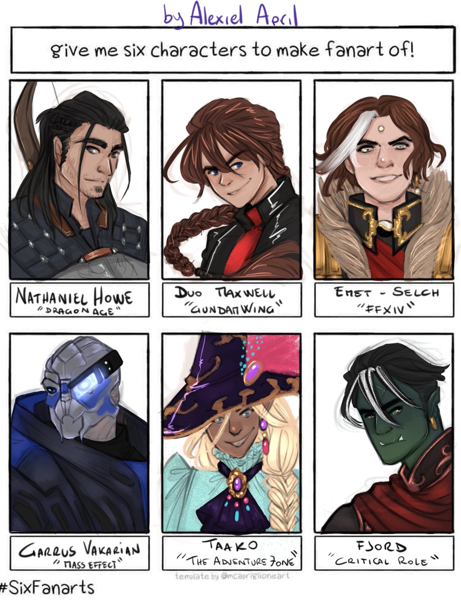 and done,all boys edition #SixFanarts #dragonage #ffxiv #masseffect #theadventurezone #criticalrole
