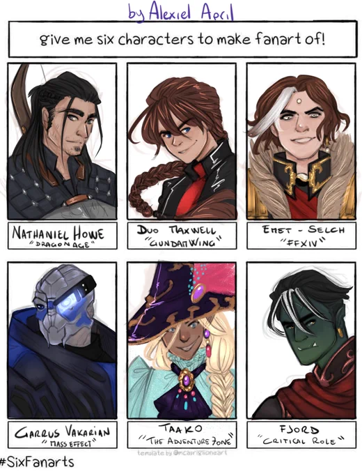 and done,all boys edition #SixFanarts #dragonage #ffxiv #masseffect #theadventurezone #criticalrole 