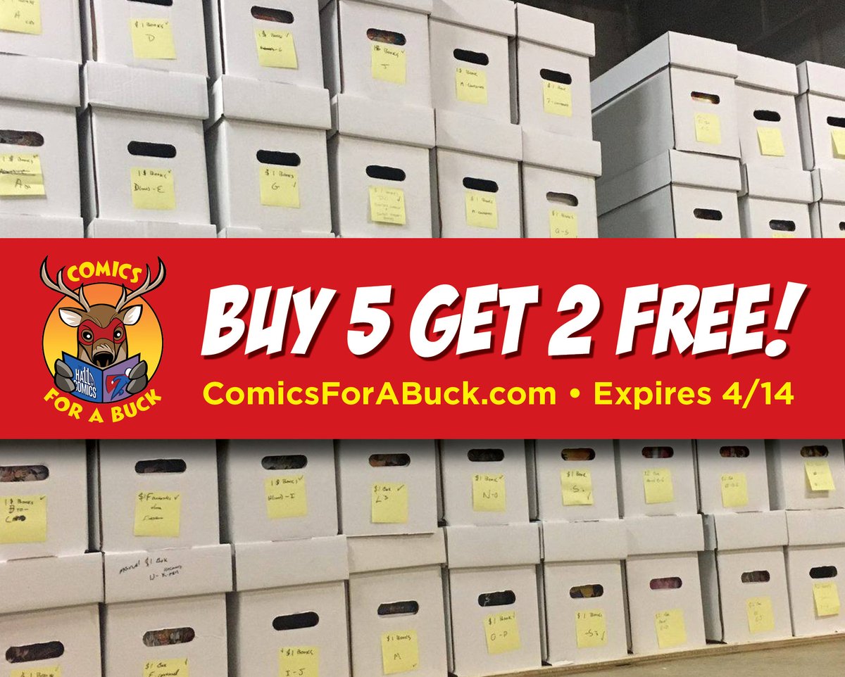 BUY 5, GET 2 FREE! You can get 2 #FREEcomics for every 5 you buy. From now until 4/14 when you add 7 $1 comics to your cart 2 of them will be free. Happy hunting! comicsforabuck.com #dollarcomics #comicsforabuck #comics4abuck #cheapcomics #comicaddict #Ilovecomics