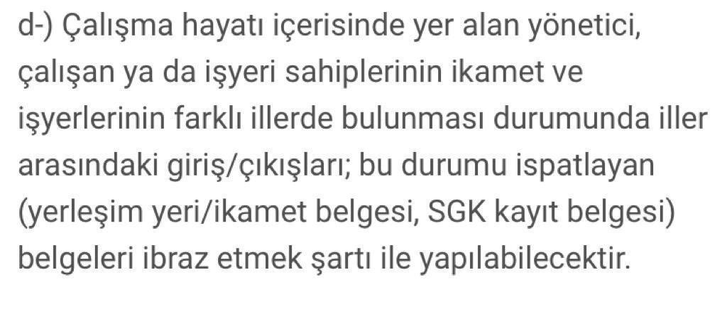 Bugün açıklanan yeni tedbirler kapsamında 31 büyük il için seyehat kısıtlaması getirildi.                           İkamet şehrinden farklı bir şehirde çalışanlar için hatırlatmadır.  #koronaturkiye #Covid2019TR #EvdeKal #SokagaCikmaYasagi