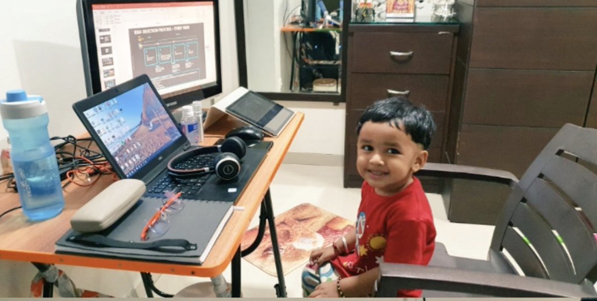 BMCSoftware's tweet photo. As we enter our third week of self-quarantine, you'll notice BMC employees get a little creative with their #WFH offices &amp; a spike in adorable coworkers👶 Here's our weekly roundup of #StayHomeandReinvent🏠 #BMCLife https://t.co/4xHTXWJEDb