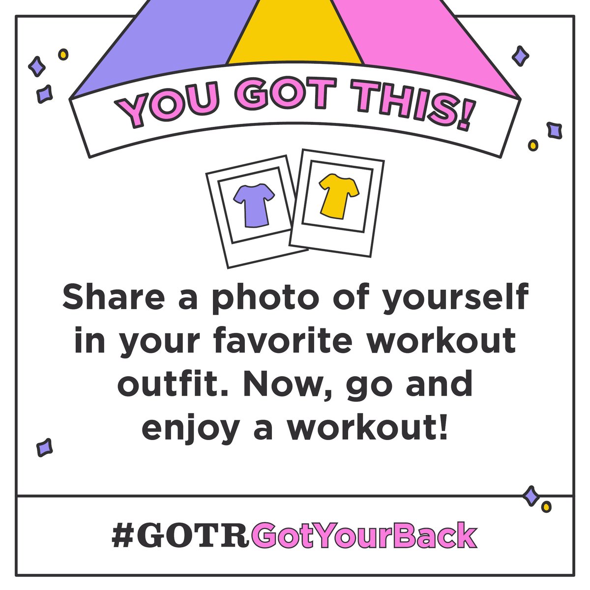 GOTRI's tweet photo. Staying inside doesn’t mean you can’t have a fashion show. 💁️ Share a photo of yourself in your favorite workout outfit, then go enjoy some exercise! https://t.co/hFfXrE6pff