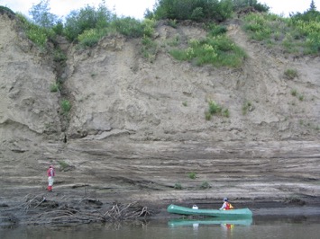 We assembled the boats, packed gear/food for 3 weeks, and started our trip down the very slow OC River. We were there at low water because the detrital fossils are mostly exposed along river bars and below the exposures. 9/n