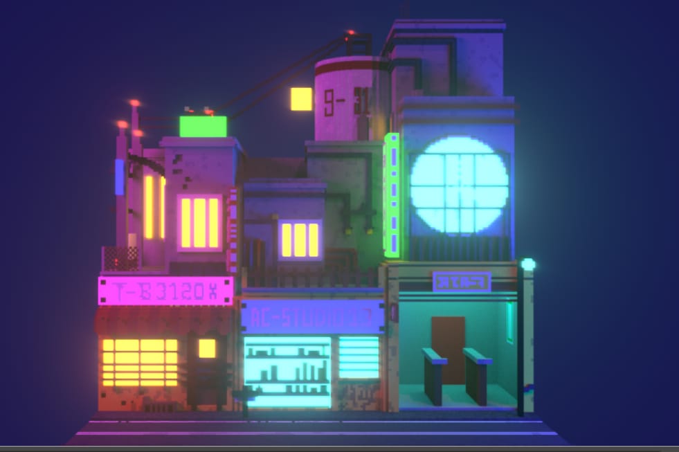 Cyberpunk Street Chunk 
Built in the Builders Refuge as a remake of: pin.it/3a1CViJ