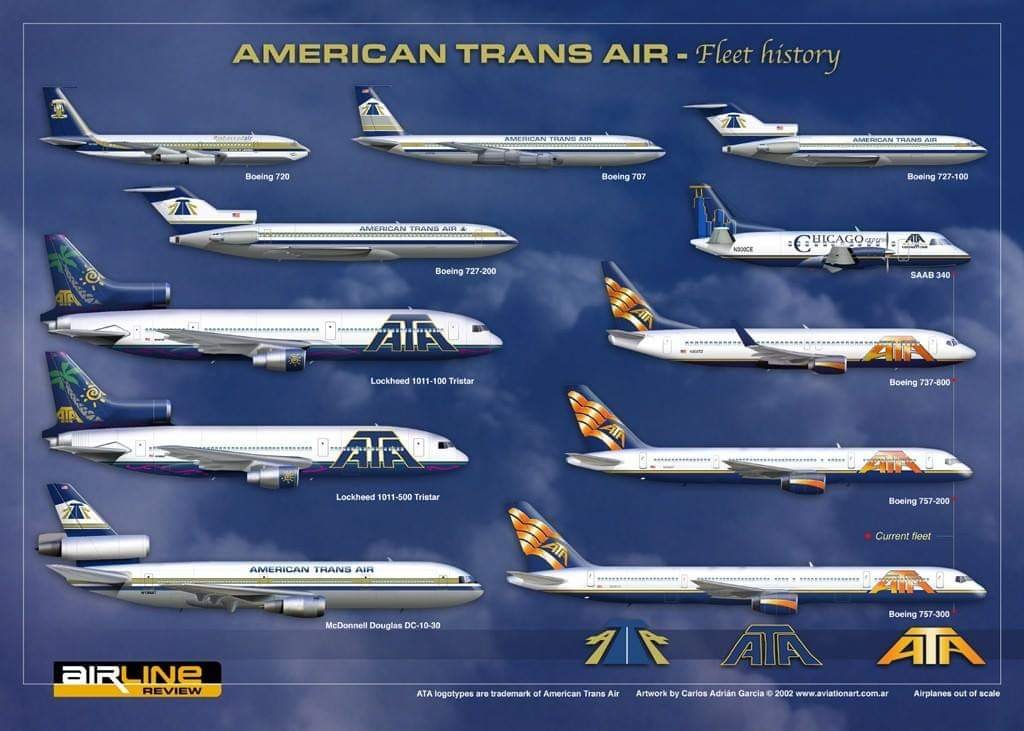 Nick Hoffmann on Twitter "American Trans Air (ATA Airlines) Fleet RIP 1972April 3, 2008 