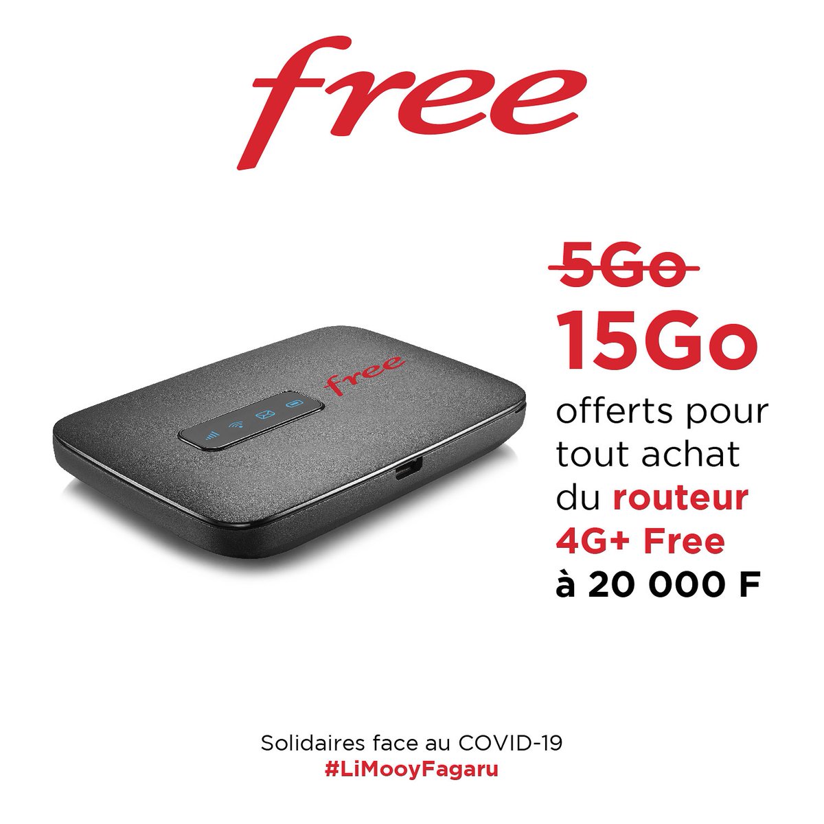 YasSenegal's tweet photo. Vous êtes en télétravail ? Nous vous proposons notre routeur 4G Free à seulement 20.000 Francs CFA. Deux raisons de plus pour l’acheter:  Vous pouvez connecter jusqu’à 15 appareils en simultanée et nous vous offrons 15 Go de connexion à l’achat. 

#Maya #TeamFree https://t.co/2oAAYVgbzS