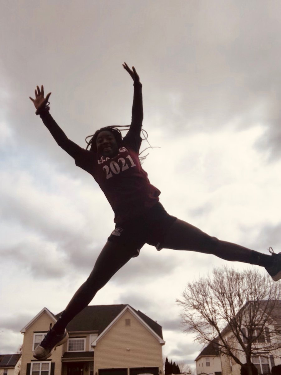 eccrsd2021's tweet photo. @ERHS_PRIDE Esi is jumping into spring break rocking her class of 2021 shirt! 😁 https://t.co/T8mT1q4ad4