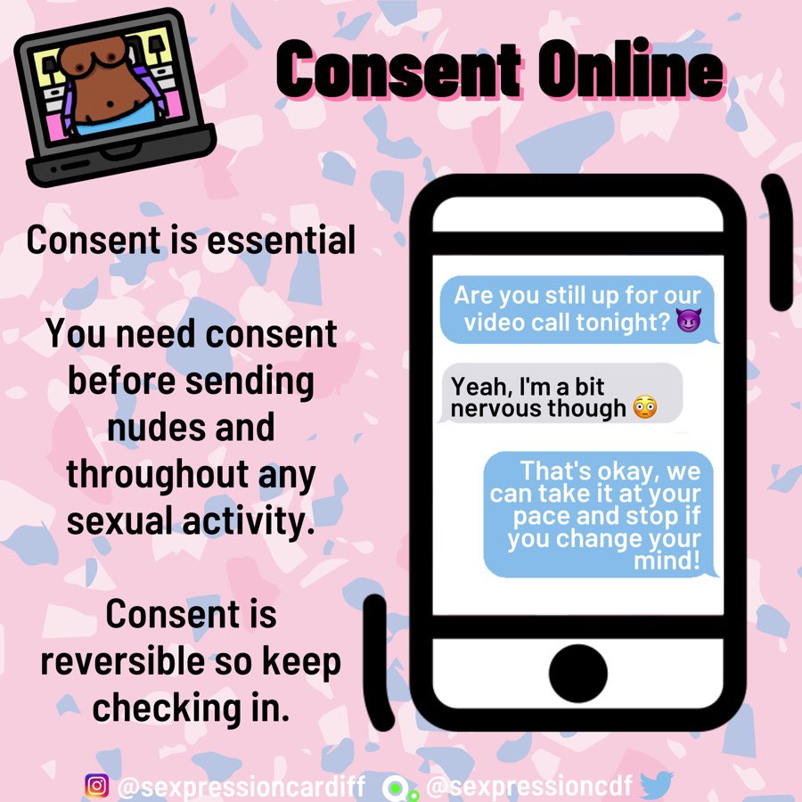 SexpressionCdf's tweet image. Sexting can be a great way to relieve sexual frustration while we’re stuck indoors, but just because you’re comfortable having sex, that doesn’t necessarily mean you’re ready to sext. Take your time, stay safe and remember consent!
#sexualdistancing #safesext