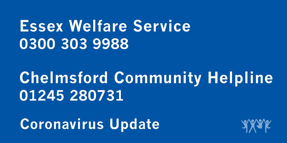 As a local community hub we are part of the Essex Community Shield working with the Essex Welfare Service in #Chelmsford. If you need any help during these difficult times you can call the Essex Welfare Service or our direct local community helpline.