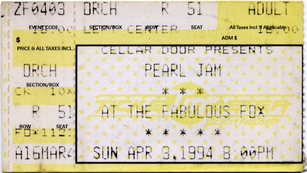 26 years ago today, I saw  @PearlJam and  @kingsx at  @TheFoxTheatre in Atlanta. Was a hell of a show. I won tickets to it off the radio. There are awesome recordings of this floating around (it was an FM broadcast) which I should download to revisit and check against my memory.