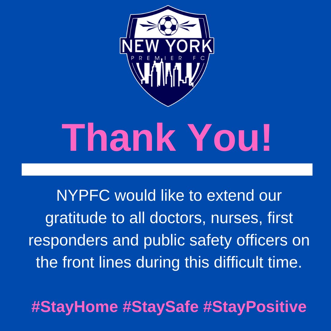NYPremierFC's tweet photo. Thank You!!!!!  We are extremely grateful to everyone that continues to help during this challenging period. #thankyou #stayhome #staysafe #staypositive #NYPFC #covid19 #youthsoccer #newyork #newyorkpremierfc https://t.co/HzIoHoWzwd