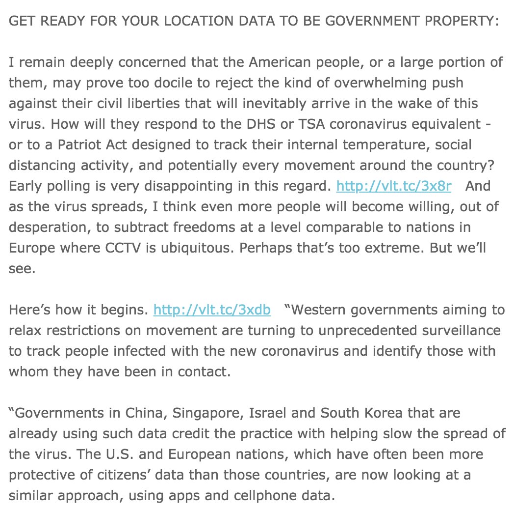 bhweingarten's tweet image. If you read one thing today, let it be this from @bdomenech's @TheTransom. Two points: 1) We're damn fools if we think the right response to Chinese coronavirus is more gov/Big Tech control &amp;amp; info about our lives. 2) Our betters told us China'd become more like us. Wha' happened?