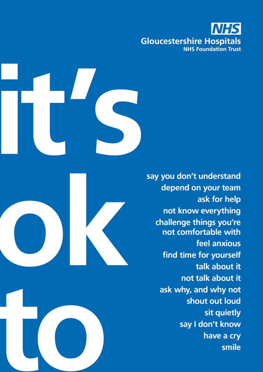 Our Staff Health and Wellbeing Hub colleagues have set up 'wobble rooms' around the Trust where staff can take a break for their mental health. The comms team created a new poster to go up in these rooms, which is based on the great work by @gilest and <a href="/GDSTeam/">GDS</a> #ItsOkTo <a href="/2020_hub/">2020hub_GHNHSFT</a>