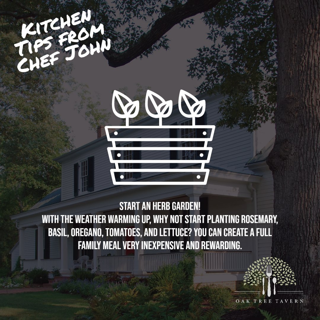 VIRNow's tweet photo. Chef John from #OakTreeTavern has another great cooking tip for you and your family! Today's tip is to plant your own herb garden 😋 https://t.co/ZCm4cWDh0A