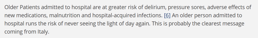 9/ NO, contra Jefferson & Heneghan, the clearest message coming from Italy is: if you let your hospital system get over-run, people die. Systems fail, people die. AND: if you let  #COVID19 run rampant, many people will die — unnecessarily. Whether at home or in hospital.