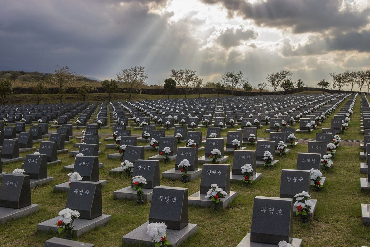 On this day in 1948, Jeju residents organized an armed rebellion for a unified Korea & one free of US occupation. The rebellion was suppressed, and the crackdown, now known as the Jeju Massacre, stretched for years, killing an estimated 30,000 residents.