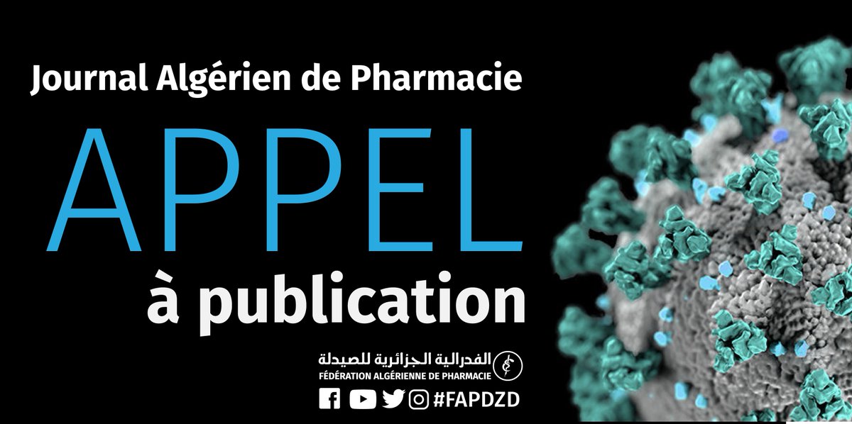 fapdzd's tweet photo. Pour publier vos travaux dans le prochain numéro spécial du JAP dédié à la pandémie #Covid19 :
- Article original
- Revue de la littérature
- Case report
- Synthèse d'expérience locale ou nationale
Contactez nous sur l'adresse : jap@fap.dz
#JAP #Fapdzd https://t.co/Xe2iEYZnny