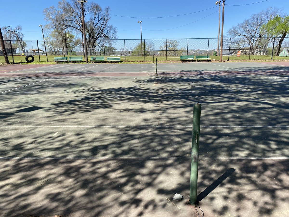 Same in Fulton, where the tennis nets are gone, too.
