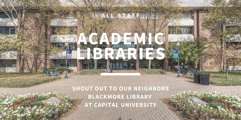 BexleyLibrary's tweet photo. Academic libraries are moving quickly to continue to support the curriculum, research & learning needs of their university's faculty & students. From getting textbooks online to donating PPE & fielding questions digitally, we tip our hats to these multitasking #LibraryHeros! https://t.co/va893oFJud