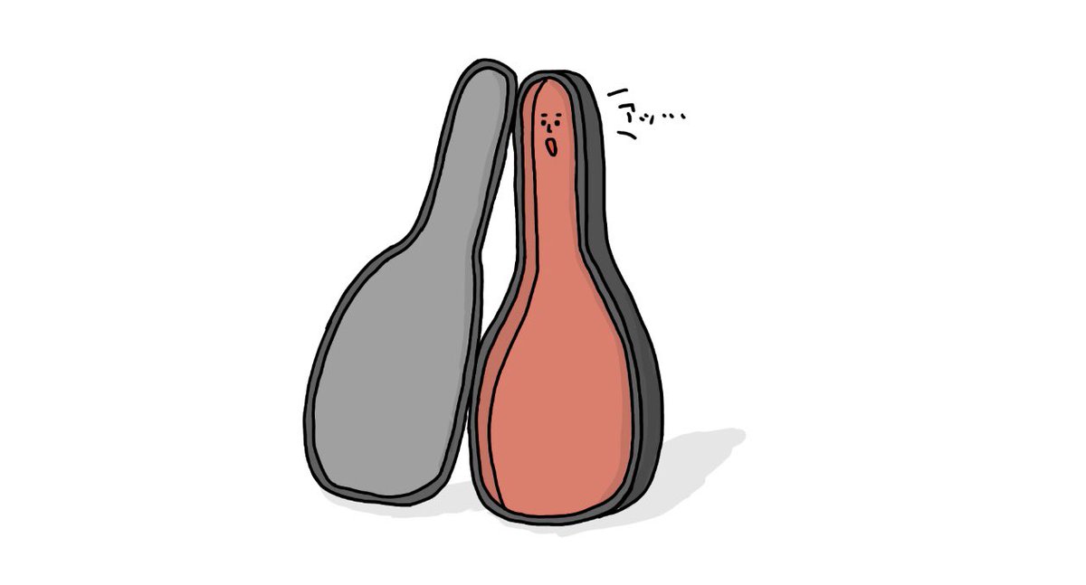 カケヒジュン お絵描きする人 على تويتر ギターを忘れてきたギターケース イラスト お絵かき ギター