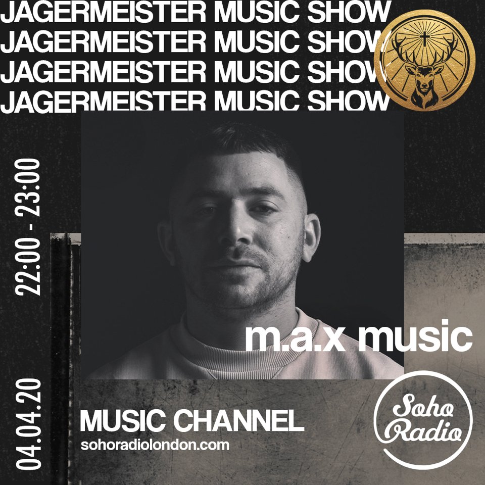 #JagerMusic royalty <a href="/maxmusicuk/">M.A.X</a> will be taking over <a href="/sohoradio/">Soho Radio</a> for a show from 10-11pm tonight.

Get tuned in for a drop a #JagerSoho goodness → sohoradiolondon.com