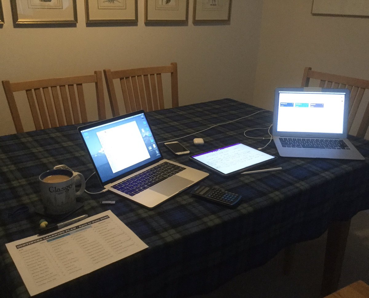 MsRitchieWSS's tweet photo. Here is Ms Ritchie’s teach from home set-up!  Starting next week, I will be uploading lessons to Google Classroom. https://t.co/BpIlTfymqf