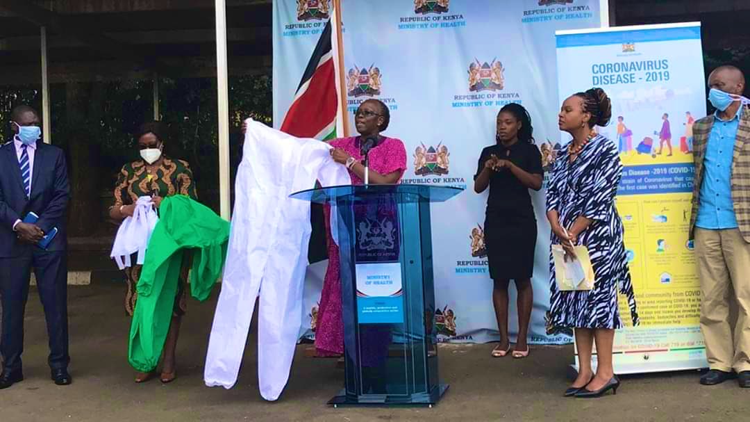 Kenya moved a notch higher in her war campaign against spread of Corona Virus when local manufacturers came up with medically approved Personal Protective Gears unveiled by CS Industry  @maina_betty  @MOH_Kenya  @IndustryKE  @WHOKenya  @KAM_kenya  @KEBS_ke  @MakeItKenya  @DrFrancisOwino