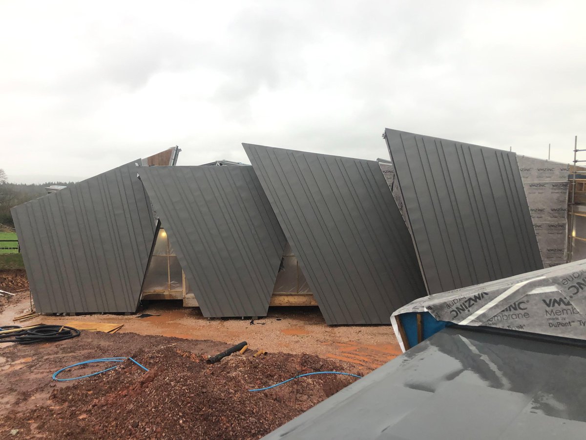 Making progress on this exciting project in Exeter. VMzinc Quartz strat looking great.