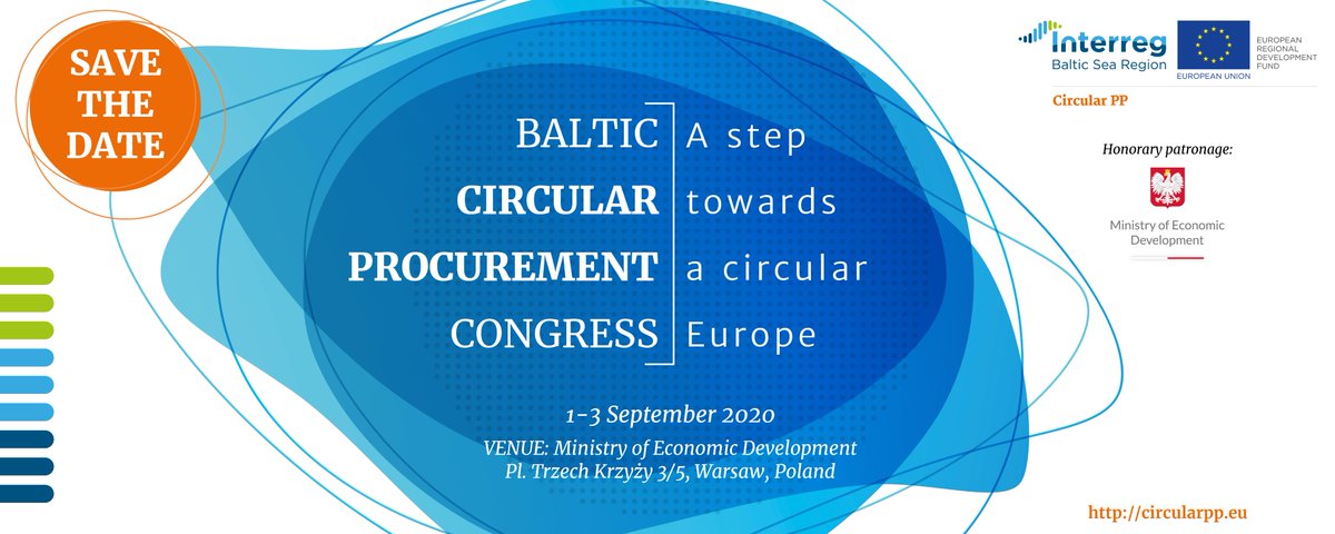 circular_pp's tweet image. Important information
The date of the congress has been changed. 
It will be held on 1-3 September 2020 in Warsaw.
We invite everyone.
#circularpp
#congress
#circularcongress
#balticcircularprocurementcongress