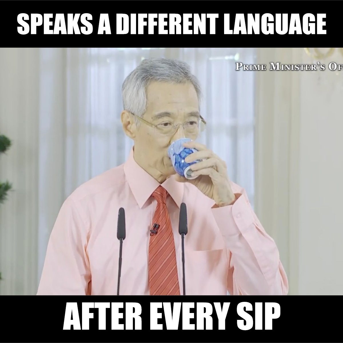 Whatever he is drinking, I want one #sgunited #covid19sg