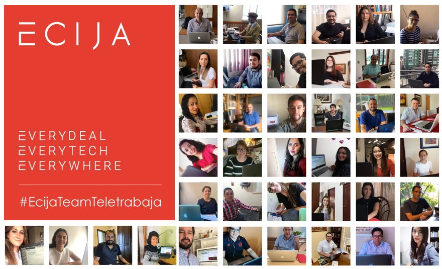 ECIJA_MX's tweet photo. 590 profesionales, 22 oficinas, 13 países, todos teletrabajando. !Nada nos detiene¡ #Ecijateam #Ecija ⁦@ECIJA⁩ https://t.co/Ecloc6yM4G