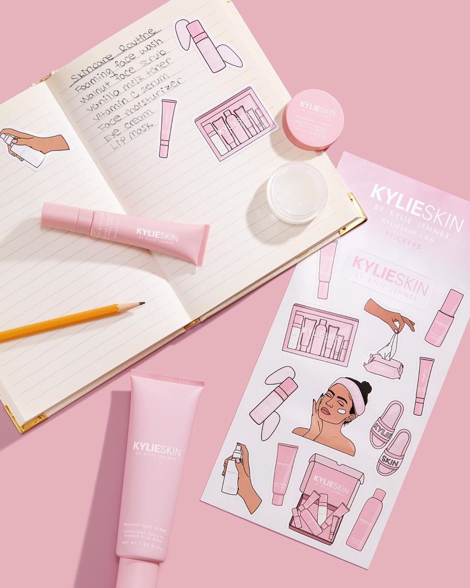 kylieskin's tweet image. happy friday! ☀️ don’t forget: you can get a free sticker sheet with any purchase made on kylieskin.com 🥰