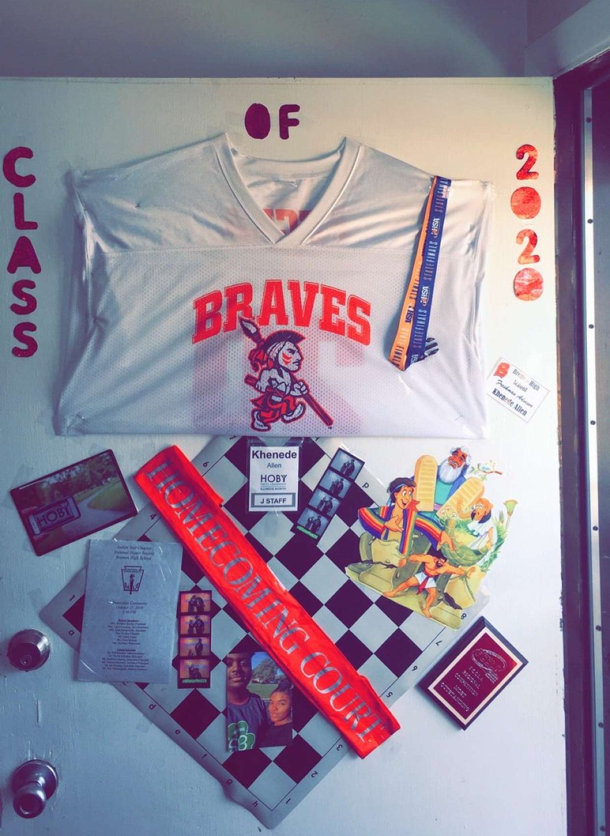 BremenNation's tweet photo. How cool is this? One of our Brave Parents decorated her student's door with the various activities &amp; leadership seminars he is in. What an awesome way to recognize the hard work and success of one of our Braves! A creative idea for others as well. #WeHavePride #InThisTogether https://t.co/5Cd0xATocZ