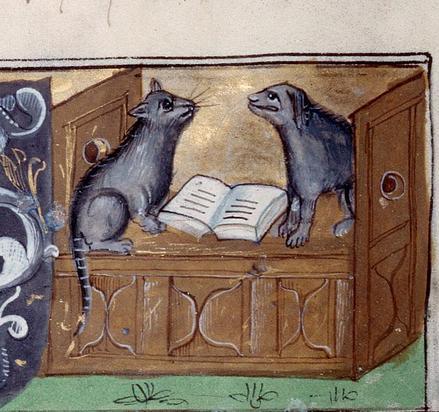 Cat & Dog Book Club [Abbeville, BM 16, 15th c.]