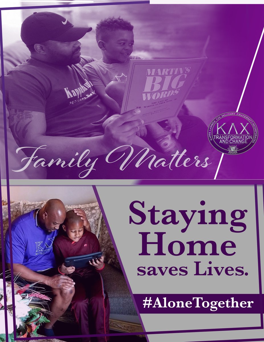 KLCmilitaryfrat's tweet photo. On this #FratFriday we want to see who you are #Quarantined with...Post your pics in the comments and #Share this post!  Let's flood social media with these positive images of #FamILY

#quarantinedwithwhomatters #familymatters #blackfathersmatter #stayhomesavelives https://t.co/LjnPa0jFB2