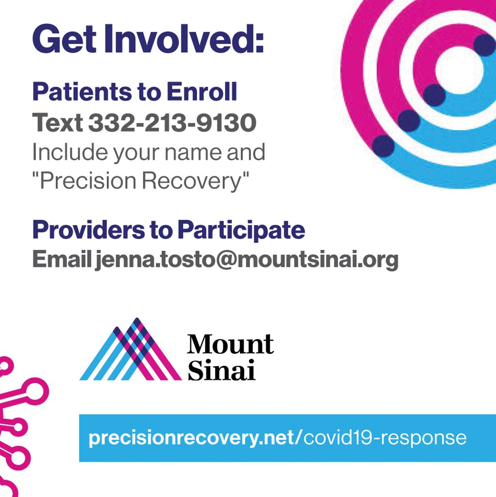 MountSinaiNeuro's tweet photo. .@MountSinaiCVC’s @chriskellnerMD and @MountSinaiRehab’s @PutrinoLab have created a program for suspected #COVID19 patients to track their symptoms and receive remote care from #healthcare providers. Visit https://t.co/0XgaTv9d7z to learn more. @MountSinaiNYC @IcahnMountSinai https://t.co/ECZDgmzwLW