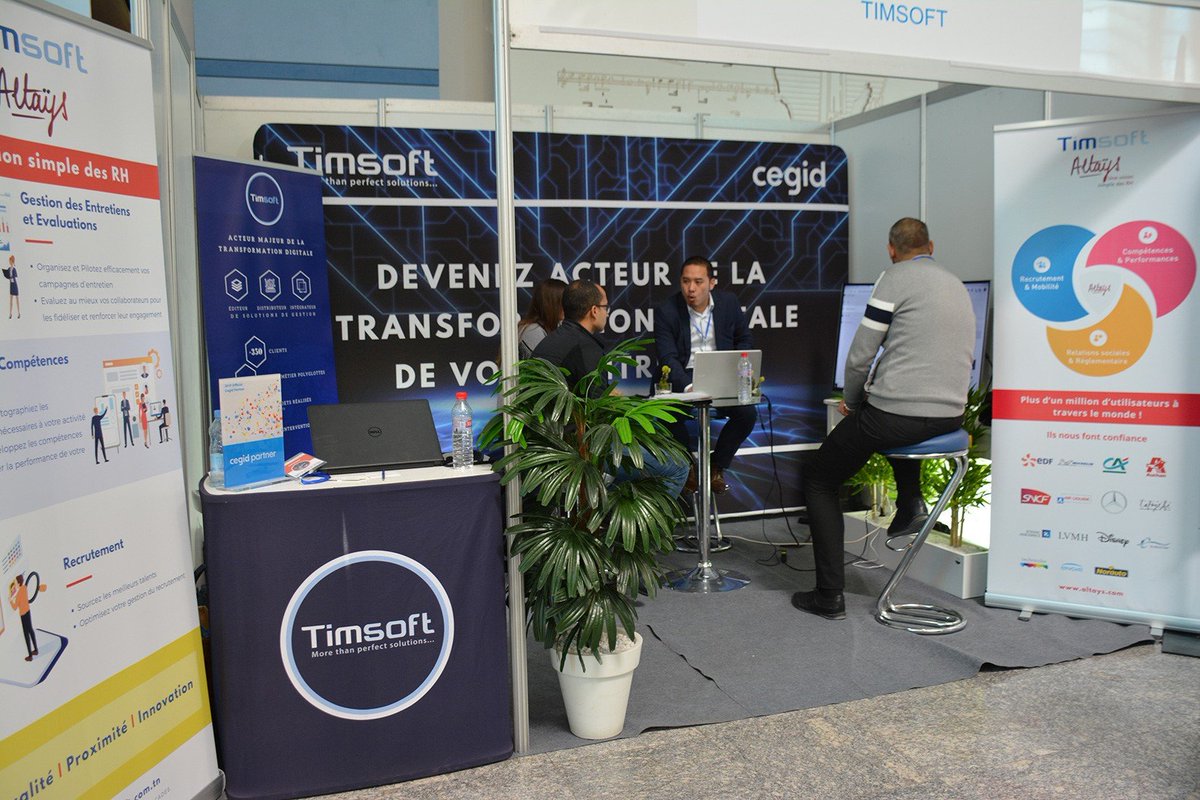 TimsoftG's tweet photo. Timsoft Group a participé à la 13éme édition du salon #HRExpo 2020 sous le thème « Transition générationnelle : réinventer l'entreprise ».
#Timsoft #Altays #Cegid #RH #RHSolution #Tunisie https://t.co/4f8Ru0AKe7