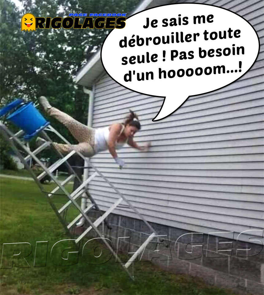 Rigolages on Twitter: "#humour #rigolages #escabeau #bricolage #femme #femmeindependante #chute… "