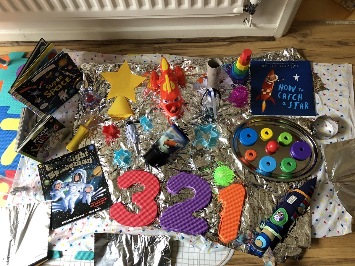 EmmaDedders's tweet photo. @astro_timpeake ‘We are all astronauts, young &amp; old, zooming around the Solar System on our very own spaceship; Planet Earth’. This is my sensory space set up for my 2 year old Nathan during lockdown. Can he get a hello from a real spaceman? 👋🏻 https://t.co/ehkvJ2w9SU