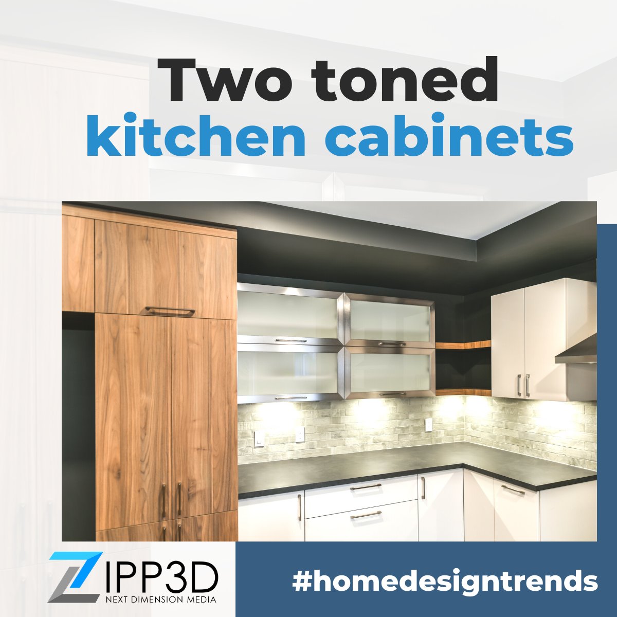 Zipp3D's tweet photo. Two-toned kitchen cabinets can adapt to any style and will never go out of style! 😎

👉Click here to read more: https://t.co/1O77z65foK

#proptech #zipp3d #homestaging #homestagingsells #homestagingworks #homedesigntrends #homestylingideas #homeinteriordesigntrends #hometrends https://t.co/TRbv8HhHfK