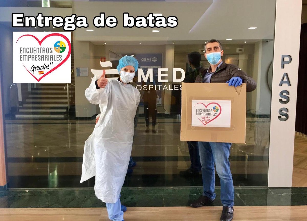 ENCUENTROS_EMP's tweet photo. La colaboración de empresas y amigos sigue llegando a los hospitales y residencias de mayores de la Comunidad Valenciana, Madrid, Murcia, Barcelona y otros muchos puntos de España en forma de batas y máscaras. De verdad que es una satisfacción estar en este proyecto:) ☺️ Gracias https://t.co/ptpSGE6MO3